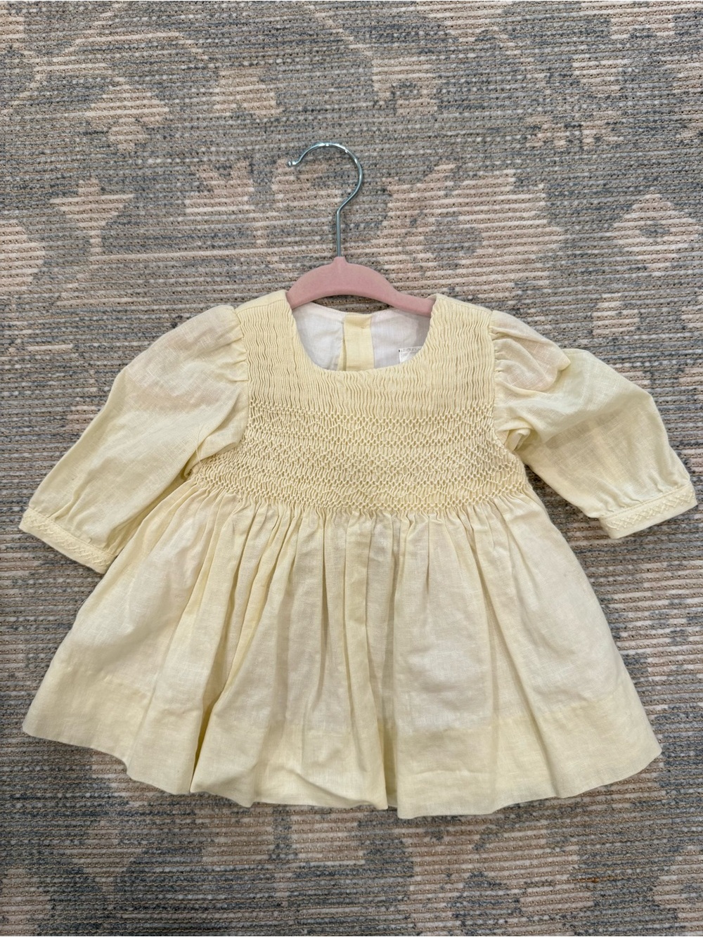 Edgehill Collection Smocked Baby Dress in Pale Yellow